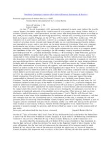 Southern Campaign American Revolution Pension Statements & Rosters Pension Application of Robert McCoy S16197 Transcribed and annotated by C. Leon Harris State of Indiana } SS. Knox County }