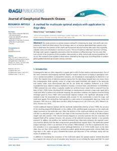 PUBLICATIONS Journal of Geophysical Research: Oceans RESEARCH ARTICLE2014JC010208 Key Points:  Data statistics computed objectively