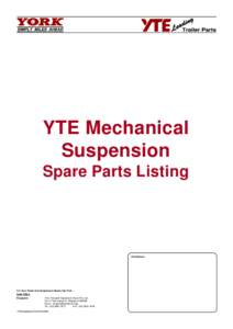 YTE Mechanical Suspension Spare Parts Listing Distributors