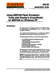 Electronics / Computer architecture / Microcontrollers / TI MSP430 / Windows XP / Joint Test Action Group / Windows / Universal Serial Bus / Microsoft Windows / Computer hardware / Embedded systems