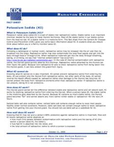 Thyroid disease / Iodine / Disaster preparedness / Potassium compounds / Potassium iodide / Thyroid / Hypothyroidism / Ionizing radiation / Thyroid blocker / Chemistry / Medicine / Radiobiology