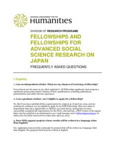 DIVISION OF RESEARCH PROGRAMS  FELLOWSHIPS AND FELLOWSHIPS FOR ADVANCED SOCIAL SCIENCE RESEARCH ON