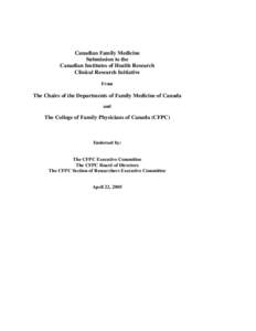 Microsoft Word - CIHR Clinical Research Initiative _FINAL DRAFT#8_ 21 Apr 05.doc