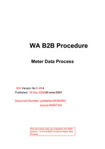 B2B Procedure : Meter Data Process v1June 2007