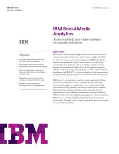 IBM Software Business Analytics Social Media Analytics  IBM Social Media