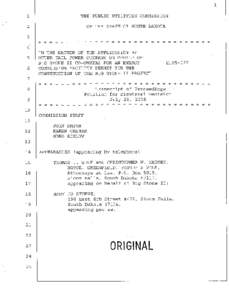 THE PUBLIC UTILITIES COMMISSION OF THE STATE OF SOUTH DAKOTA IN THE MATTER OF THE APPLICATION BY OTTER TAIL POWER COMPANY ON BEHALF OF BIG STONE I1 CO-OWNERS FOR AN ENERGY