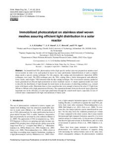 Drink. Water Eng. Sci., 7, 41–52, 2014 www.drink-water-eng-sci.netdoi:dwes © Author(sCC Attribution 3.0 License.  Immobilized photocatalyst on stainless steel woven