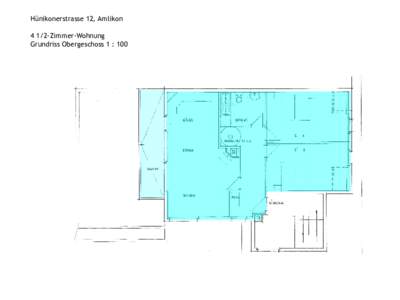 Hünikonerstrasse 12, Amlikon Hünikonerstrasse 12, AmlikonZimmer-WohnungZimmer-Wohnung Grundriss Obergeschoss 1 : 100