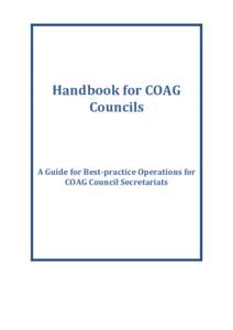 Handbook for COAG Councils