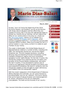 Page 1 of 2  News from Representative Mario Diaz-Balart HOME | CONTACT MARIO | HOW CAN MARIO HELP | ISSUES & LEGISLATION | NEWSROOM | OUR DISTRICT | ABOUT MARIO