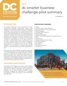 2013  dc smarter business challenge pilot summary OCT O B ER 2013