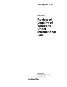 Army Regulation 27–53  Legal Services Review of Legality of