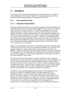 WATER SUPPLY IMPROVEMENT PROJECT DRAFT ENVIRONMENTAL IMPACT REPORT 3.2  AIR QUALITY