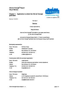 Cité de l’énergie® Report City of Bernex Chapter 1: Application to obtain the Cité de l’énergie gold label: CH14_demande_CE_engagement_or.doc