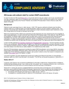 Cooperatives / Economic theories / Types of business entity / Employee Share Ownership Plan / Internal Revenue Code / Pension Protection Act / 401 / Finance / Prudential Financial / Employment compensation / Financial economics / Economics