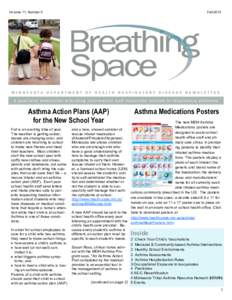 Volume 11, Number 3  Fall 2013 Asthma Action Plans (AAP) for the New School Year