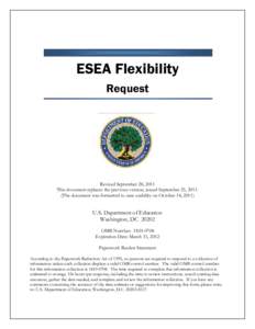 Massachusetts’ Elementary and Secondary Education (ESEA) / NCLB Waiver Request