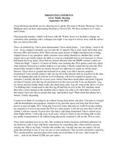 Transportation in the United States / Aviation security / Aftermath of the September 11 attacks / Transportation Security Administration