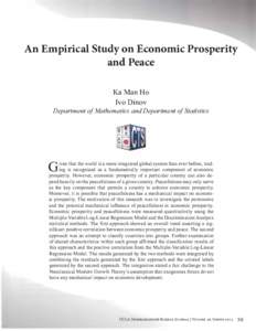 An Empirical Study on Economic Prosperity and Peace KaManHo Ivo Dinov  Department of Mathematics and Department of Statistics