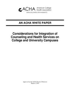 Microsoft Word - ACHA_Considerations_for_ICHS_whitepaper_Mar2010