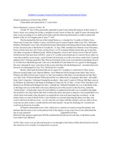 Southern Campaign American Revolution Pension Statements & Rosters Pension Application of David May R7052 Transcribed and annotated by C. Leon Harris State of Kentucky County of Perry SS. On this 12th day of May personal