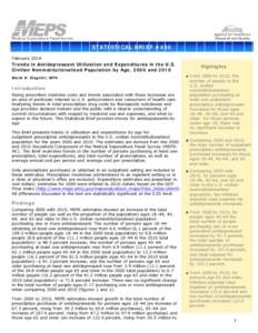 Statistical Brief #430: Trends in Antidepressant Utilization and Expenditures in the U.S. Civilian Noninstitutionalized Population by Age, 2000 and 2010