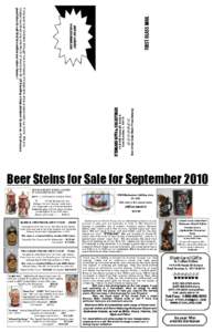 FIRST CLASS MAIL  Mail-Order Beer Stein Price Catalog  14 N 679 Route 25 Suite A