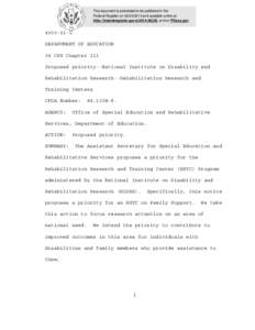 This document is scheduled to be published in the Federal Register on[removed]and available online at http://federalregister.gov/a[removed], and on FDsys.gov[removed]U DEPARTMENT OF EDUCATION
