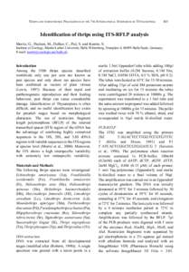 Molecular biology / Biotechnology / DNA / Restriction fragment length polymorphism / Polymerase chain reaction / Internal transcribed spacer / Ribosomal DNA / Tospovirus / Frankliniella occidentalis / Biology / Thrips / Agricultural pest insects