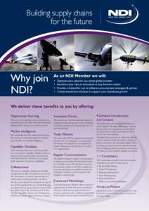 Building supply chains for the future Why join NDI?