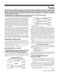 Fees  The CSU makes every effort to keep student costs to a minimum. Fees listed in published schedules or student accounts may need to be increased when public funding is inadequate. Therefore, CSU must reserve the righ