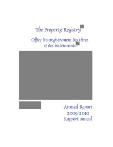 The Property Registry Office d’enregistrement des titres et des instruments Annual Report[removed]