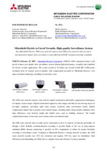 National security / Security / Technology / High-definition television / IP camera / Internet Protocol / Closed-circuit television / Mitsubishi Electric / Mitsubishi Motors / Surveillance / Video / Mitsubishi companies