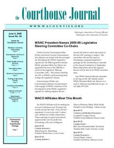 the  Courthouse Journal W W W.W A C O U N T I E S.O R G Washington Association of County Officials Washington State Association of Counties