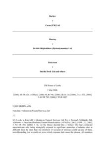 McGhee v National Coal Board / United Kingdom / Asbestos / Barker v Corus / Fairchild v Glenhaven Funeral Services Ltd / Wilsher v Essex Area Health Authority / Mesothelioma / Negligence / Tort / Law / Case law / English tort law