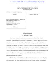 Consent Order in United States v. Fifth Third Mortgage (M.D. Ga.)