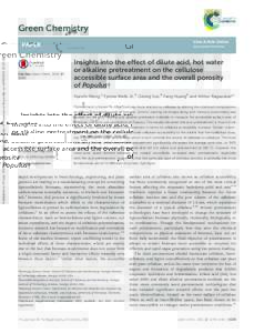 Insights into the effect of dilute acid, hot water or alkaline pretreatment on the cellulose accessible surface area and the overall porosity of Populus