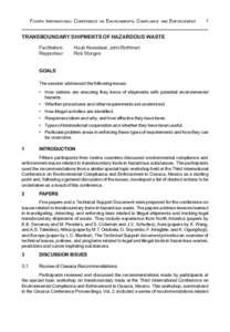 Basel Convention / United States Environmental Protection Agency / Dangerous goods / Waste / Environmental law / Environmental social science / International Network for Environmental Compliance and Enforcement / Environmental crime / Environment / Safety / Occupational safety and health