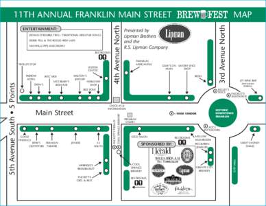 FRANKLIN MAIN STREET  Dennis O’Rourke Trio – Traditional Irish Pub Songs Derek Pell & The Rogue Irish Lads Nashville Pipe and Drums Restrooms