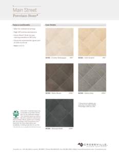 Features and Benefits  Color Palette • Ideal for commercial settings • High COF and low maintenance