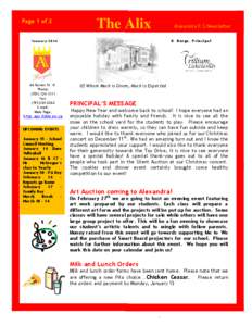 Page 1 of 2  The Alix Alexandra P.S.Newsletter K. Burge, Principal