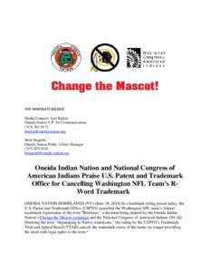 Microsoft Word - USPTO cancels Redskins trademark OIN NCAI release v[removed]doc