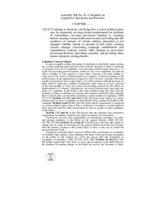 Assembly Bill No. 81–Committee on Legislative Operations and Elections CHAPTER[removed]AN ACT relating to elections; clarifying how a minor political party may be organized; revising certain requirements for petition