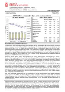 EAST ASIA SECURITIES COMPANY LIMITED 9/F, 10 Des Voeux Road Central, Hong Kong. Dealing: Research: Facsimile: HONG KONG RESEARCH Weekly Report