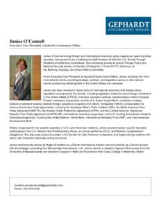 Janice O’Connell O’Connell Janice Executive Vice President, Gephardt Government Affairs Executive Vice President, Gephardt Government Affairs