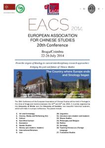 EUROPEAN ASSOCIATION FOR CHINESE STUDIES 20th Conference Braga/Coimbra[removed]July 2014