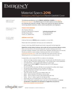 ®  Material Specs 2016 Emergency Management French Gatefold Cover