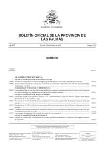GOBIERNO DE CANARIAS  BOLETÍN OFICIAL DE LA PROVINCIA DE LAS PALMAS Año XCI