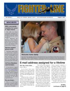 Vol. 33, No. 8  August 4, 2007 NEWS BRIEFS MSG commander