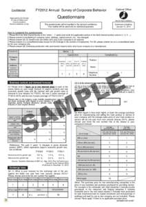 Cabinet Office  FY2012 Annual Survey of Corporate Behavior Confidential